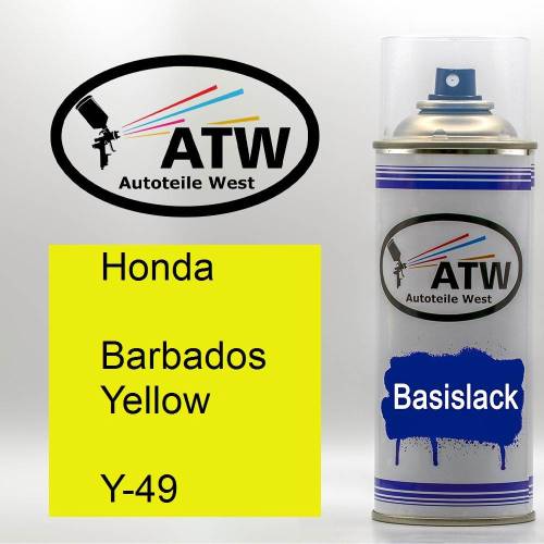 Honda, Barbados Yellow, Y-49: 400ml Sprühdose, von ATW Autoteile West.